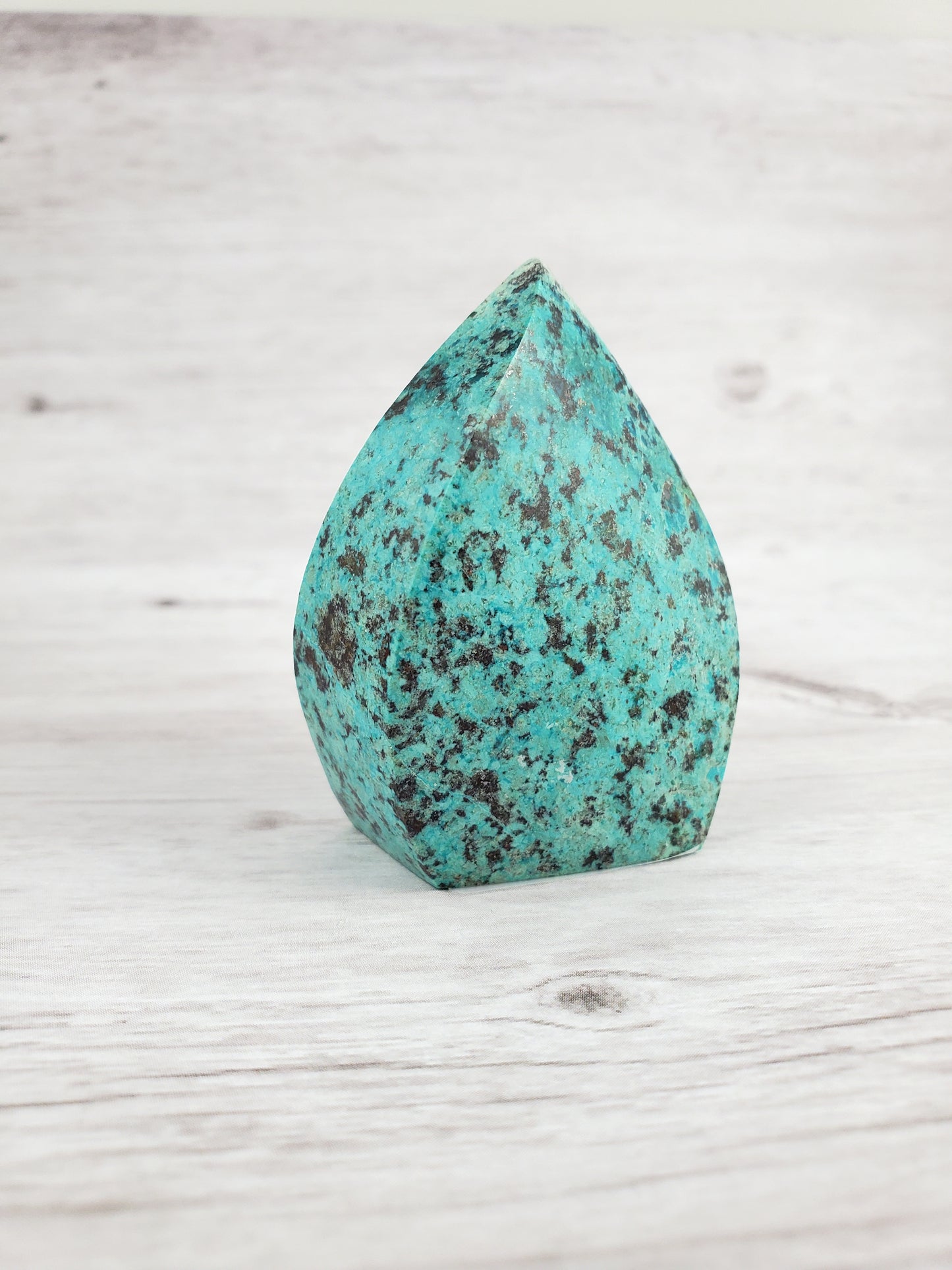 Aqua with Brown Speckles Smooth Chrysocolla Flame
