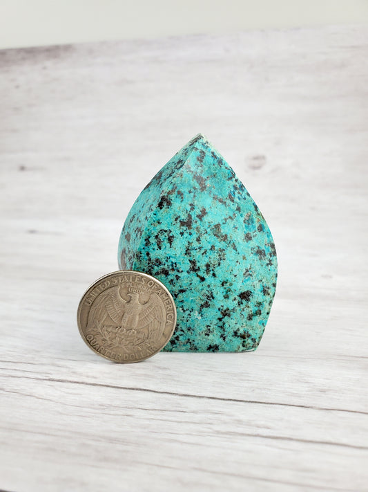 Aqua with Brown Speckles Smooth Chrysocolla Flame