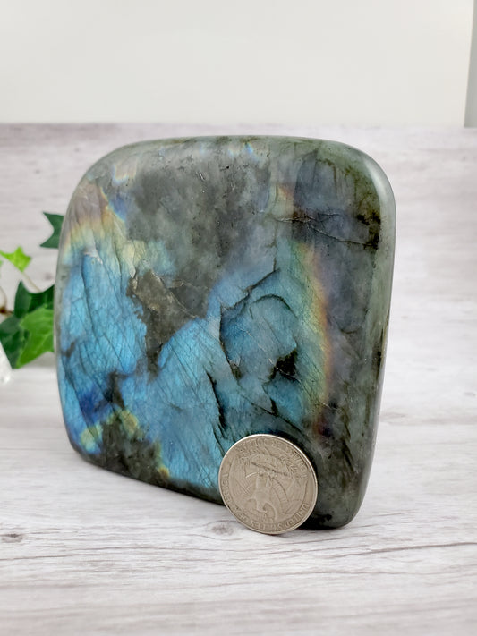 Large Flashy Labradorite Freeform Square