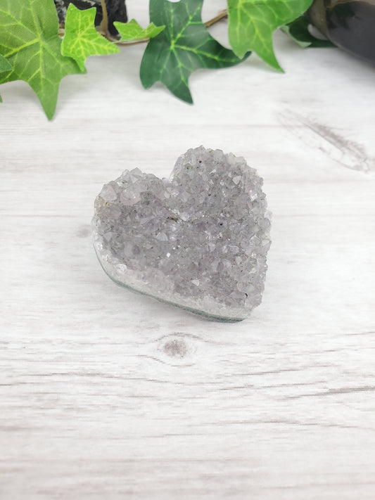 Pastel Purple Druzy Amethyst Heart