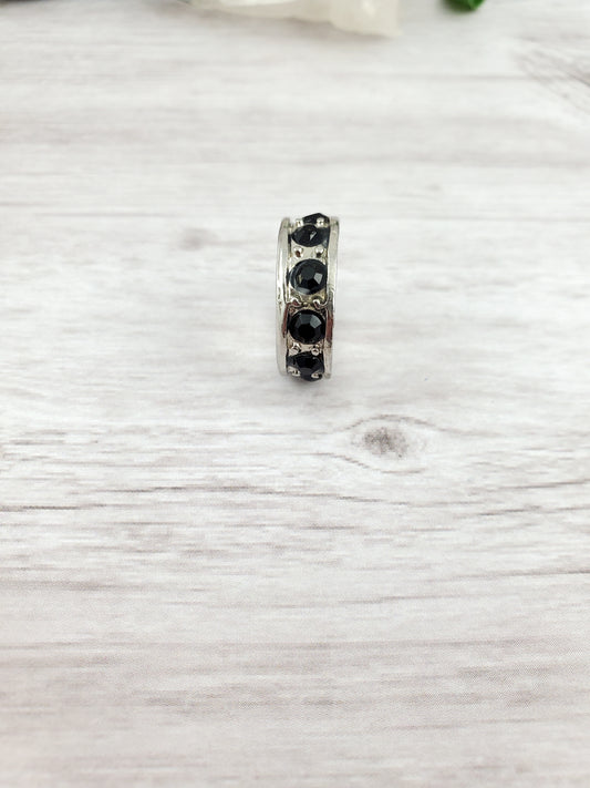 Jet Rhinestone Metal Sphere Stand