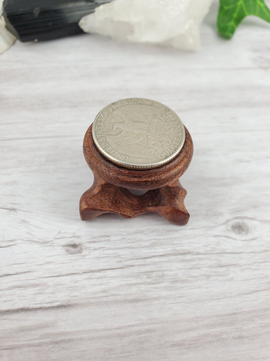 Carved Teak Wood Sphere Stand