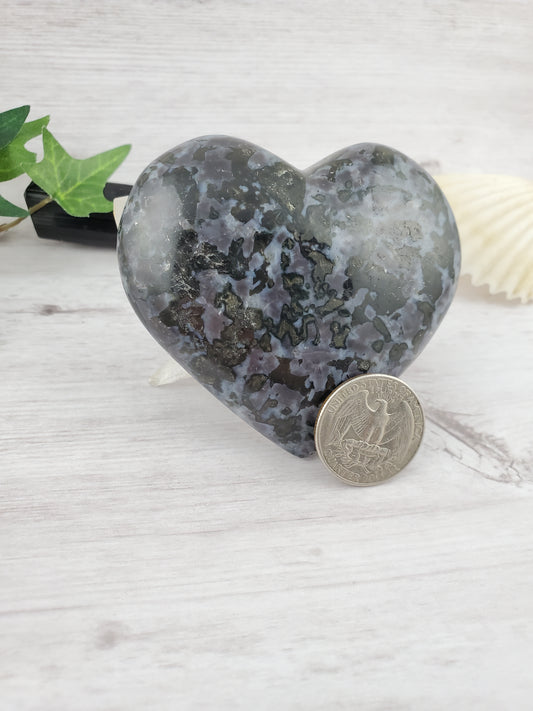 Large Mystic Merlinite/Indigo Gabbro Polished Heart