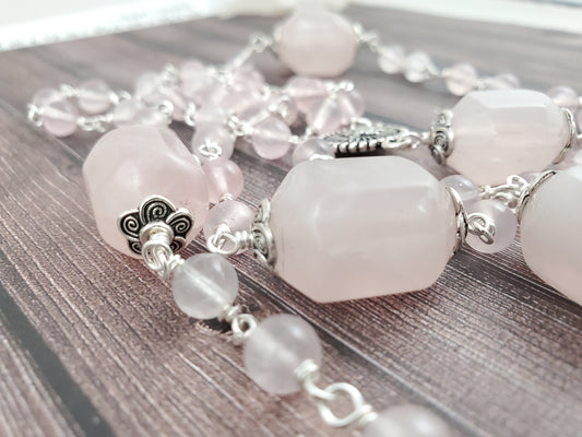 Gorgeous Heirloom Rose Quartz Rosary