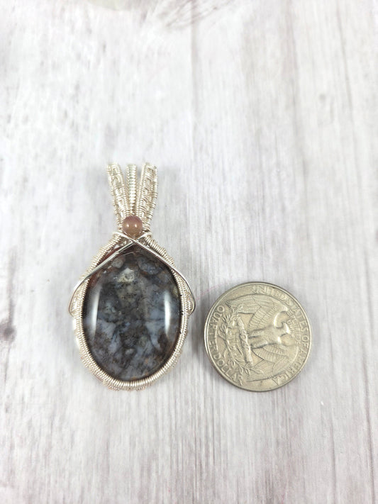 Beautiful Dendritic Agate Wire Wrapped Pendant