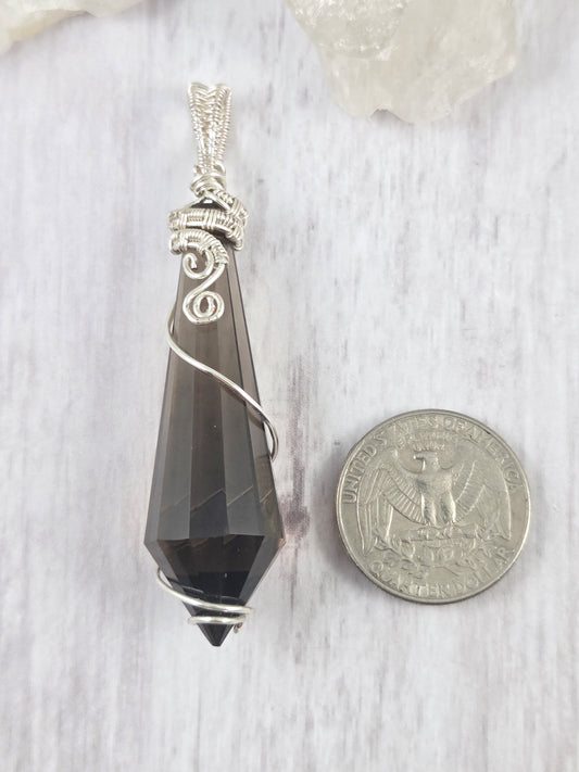 Smoky Quartz Vogel-Style Pendulum Pendant