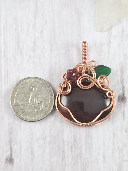 Delightful Brown Agate Squash Pendant