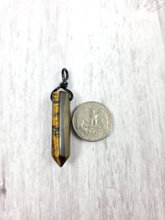 Chatoyant Tiger Eye Polished Point Pendant