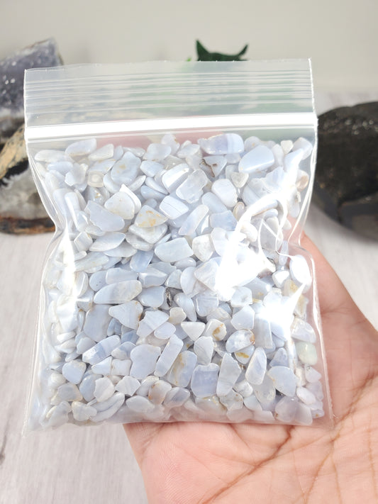 Blue Lace Agate Undrilled Gem Chips