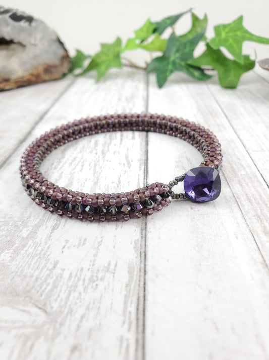 Sparkly Purple Swarovski Tennis Style Bracelet
