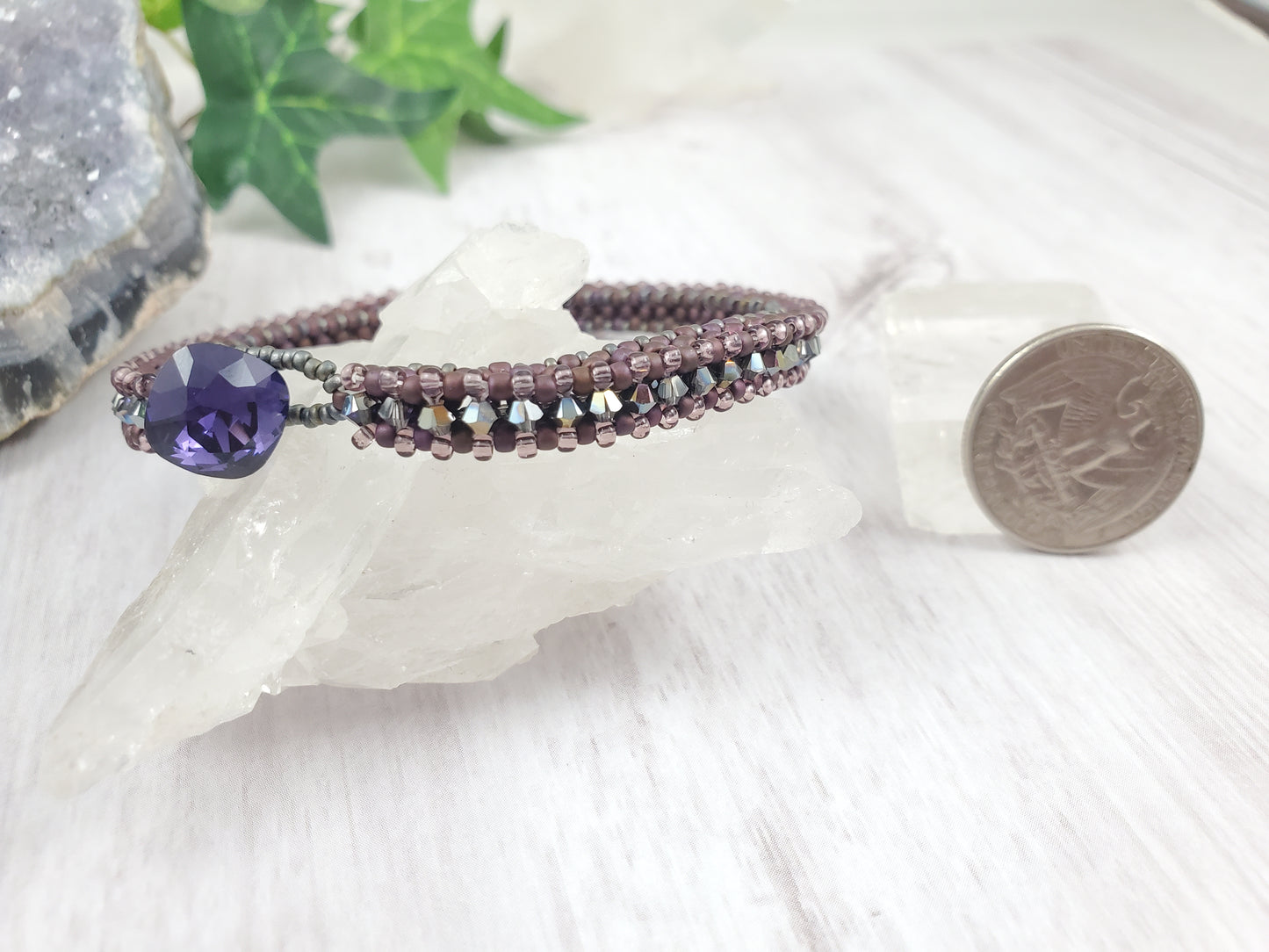 Sparkly Purple Swarovski Tennis Style Bracelet
