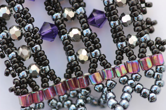 Lacy Purple Noir Victorian Cuff Bracelet