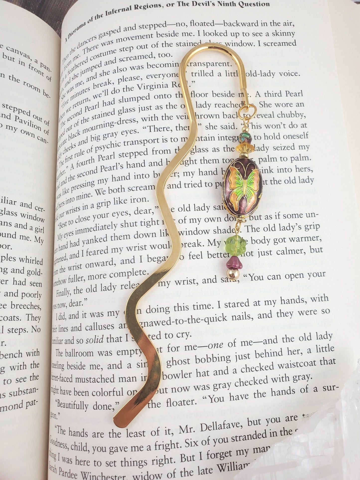 Cloisonne Butterfly Bookmark
