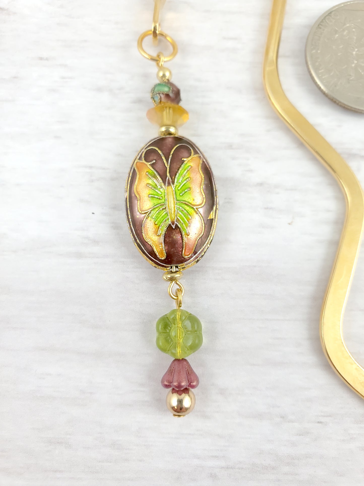 Cloisonne Butterfly Bookmark