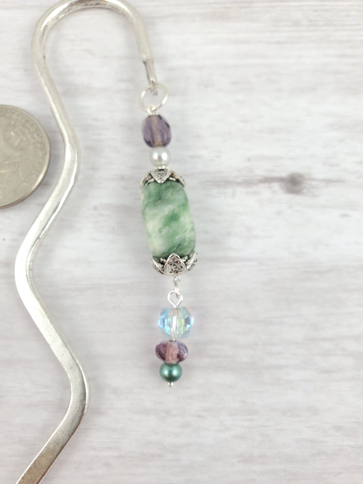 Purple and Green Tree Agate Bookmark