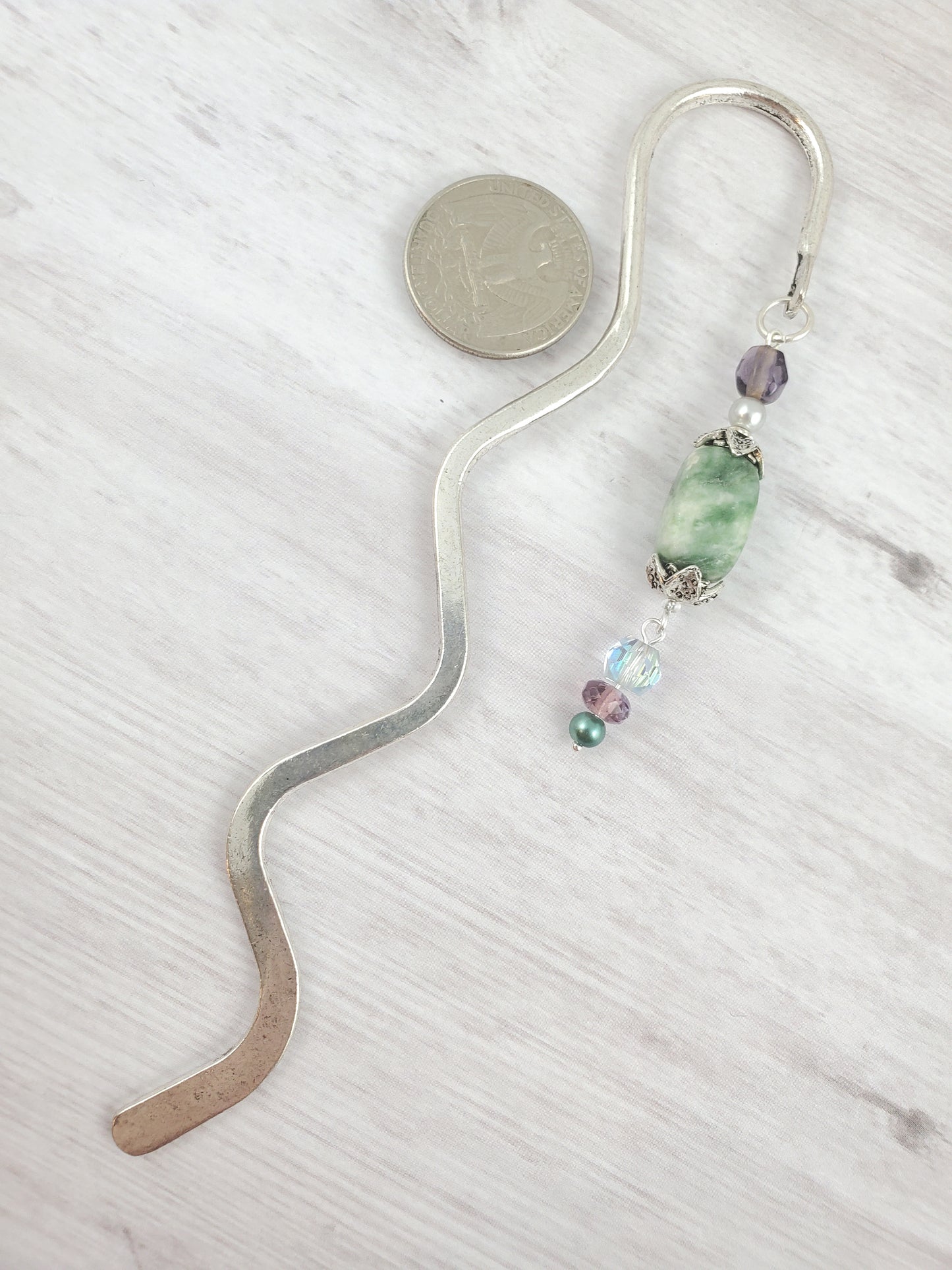 Purple and Green Tree Agate Bookmark
