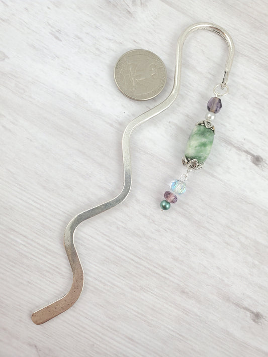 Purple and Green Tree Agate Bookmark