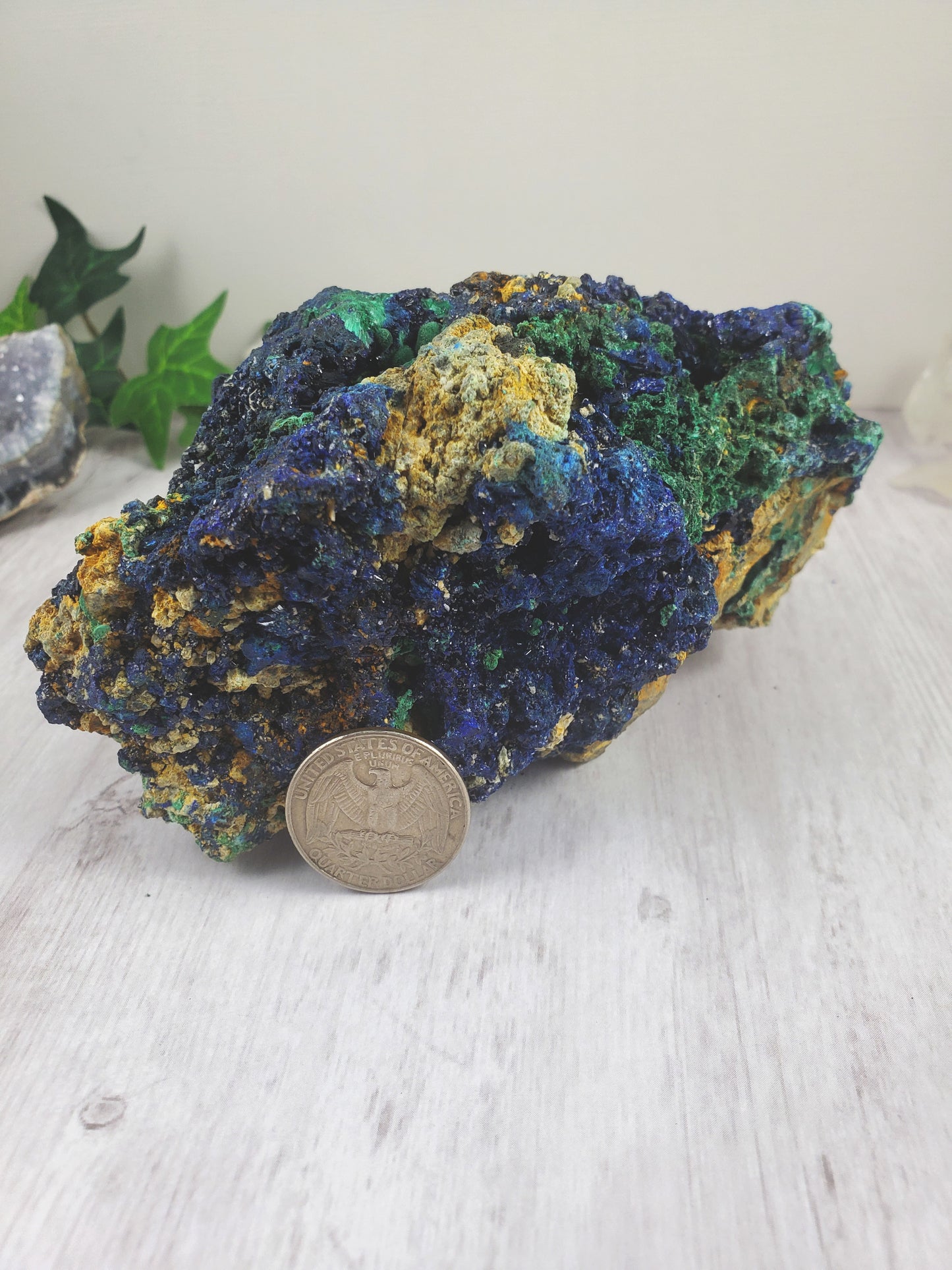 Huge Sparkly Azurite and Malachite Specimen