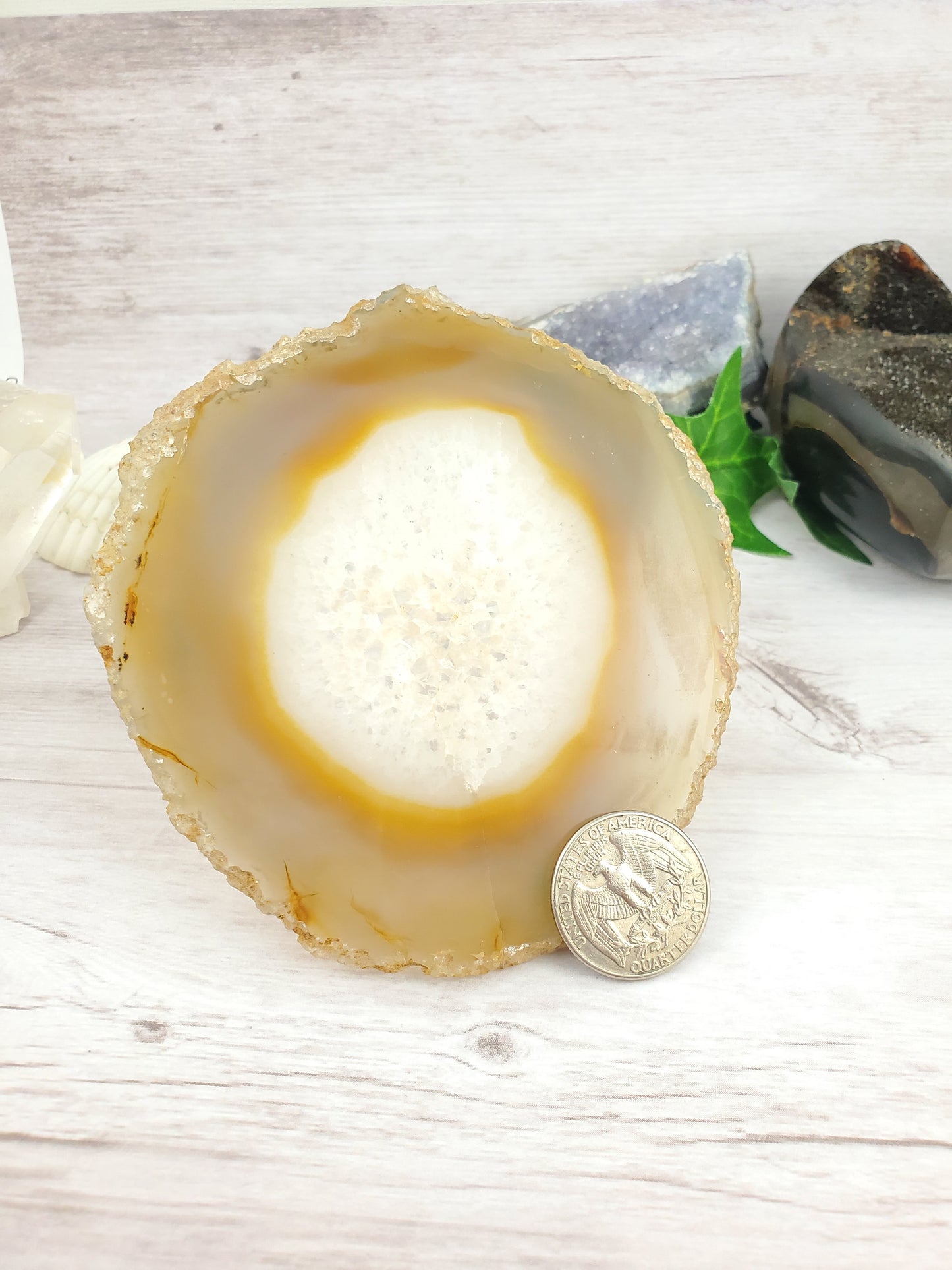 Natural Agate and Quartz Slice