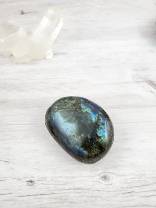 Super Flashy Blue Labradorite Palm Stone