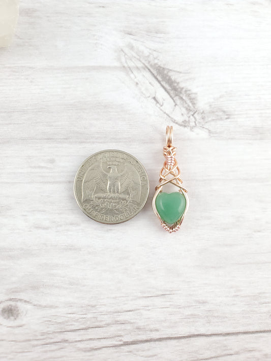 Mini Green Adventurine Heart Pendant