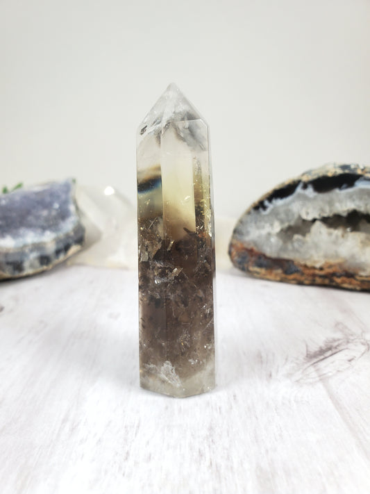 Gorgeous Phantom Smoky Quartz Tower