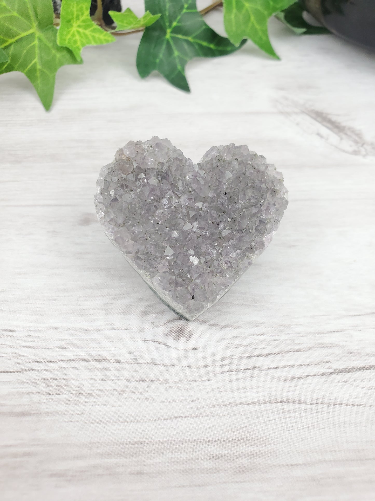 Pastel Purple Druzy Amethyst Heart