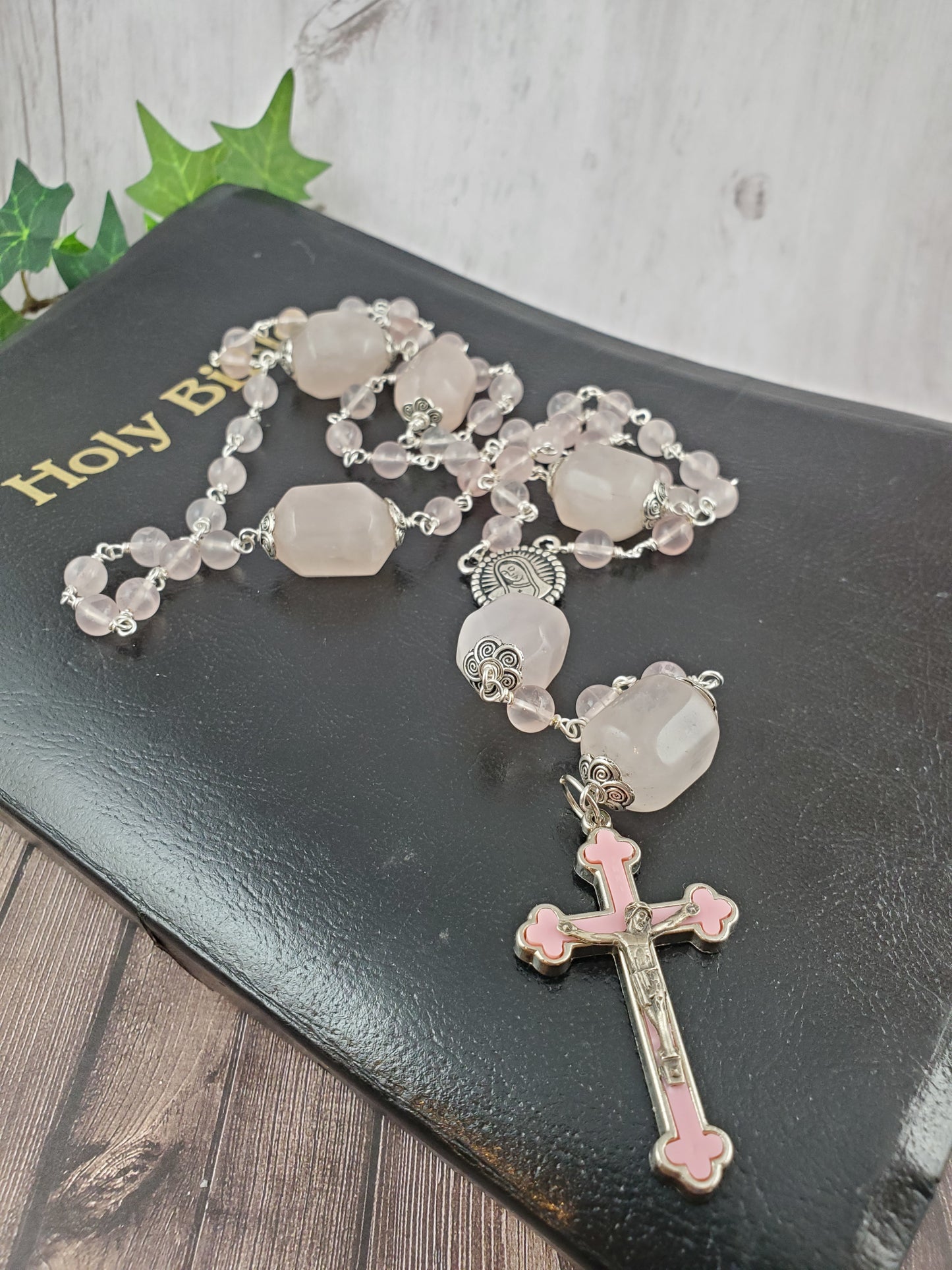 Gorgeous Heirloom Rose Quartz Rosary
