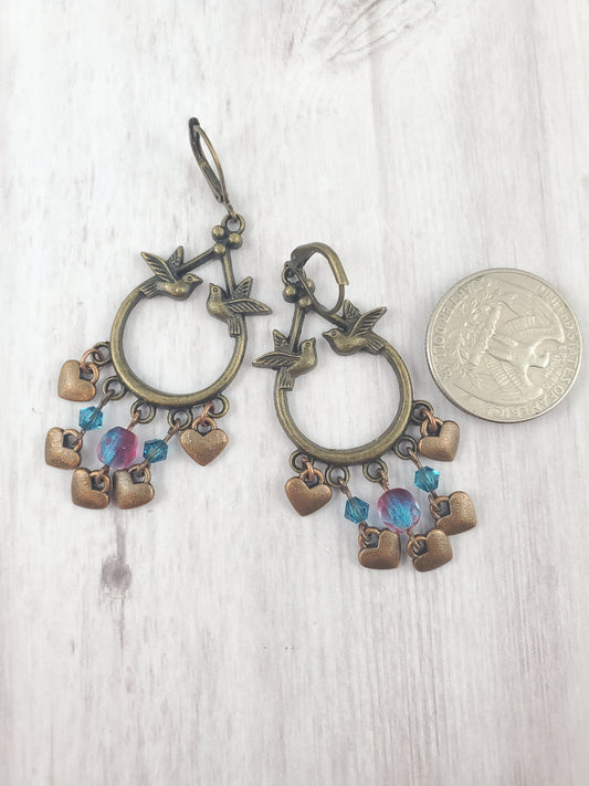Love Birds Chandelier Earrings