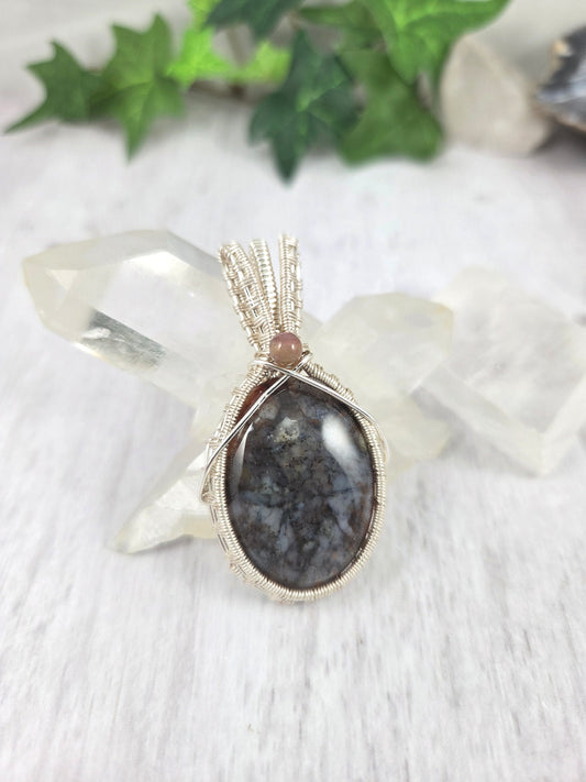 Beautiful Dendritic Agate Wire Wrapped Pendant