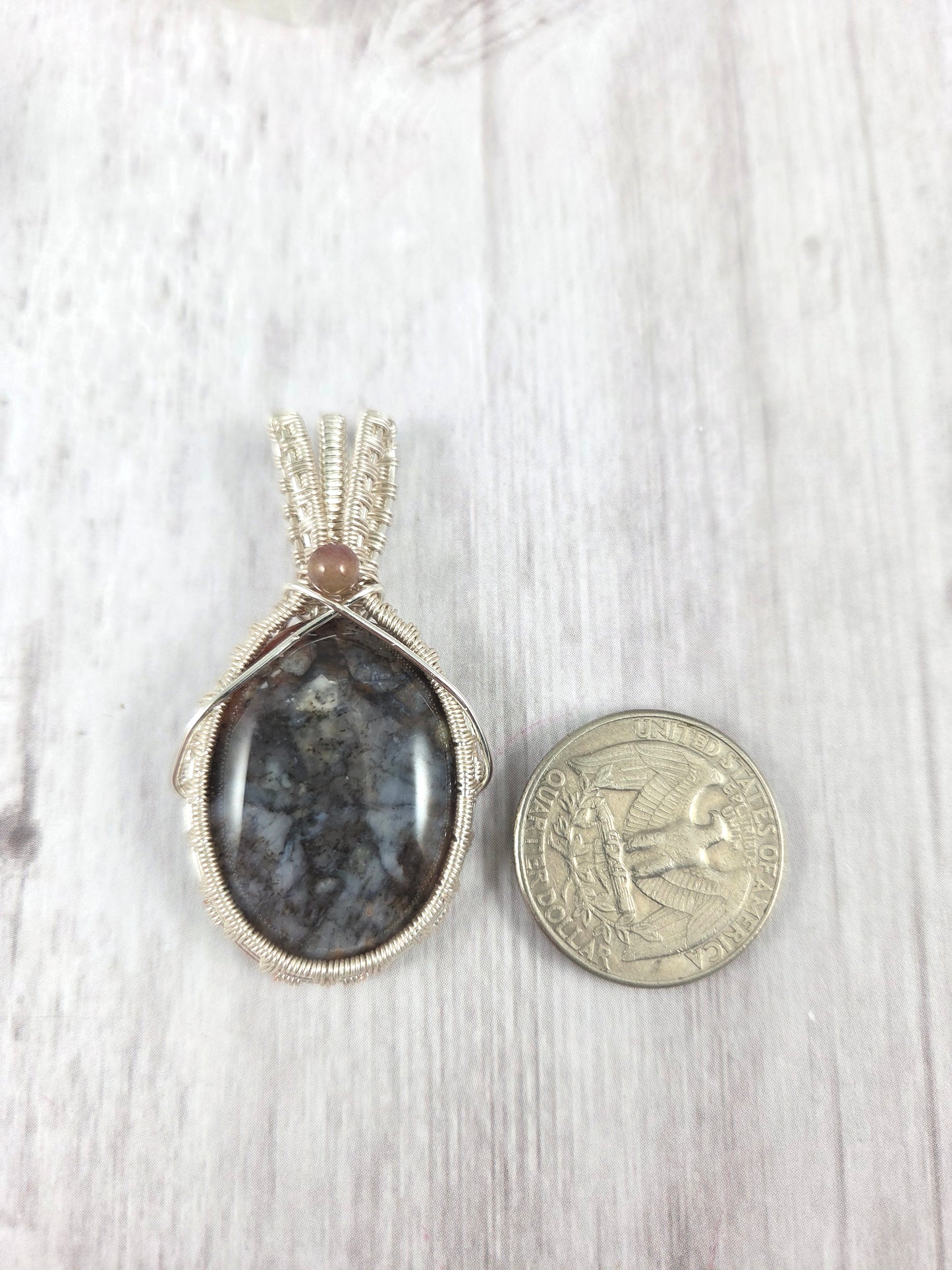 Beautiful Dendritic Agate Wire Wrapped Pendant