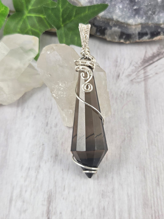 Smoky Quartz Vogel-Style Pendulum Pendant