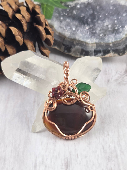Delightful Brown Agate Squash Pendant
