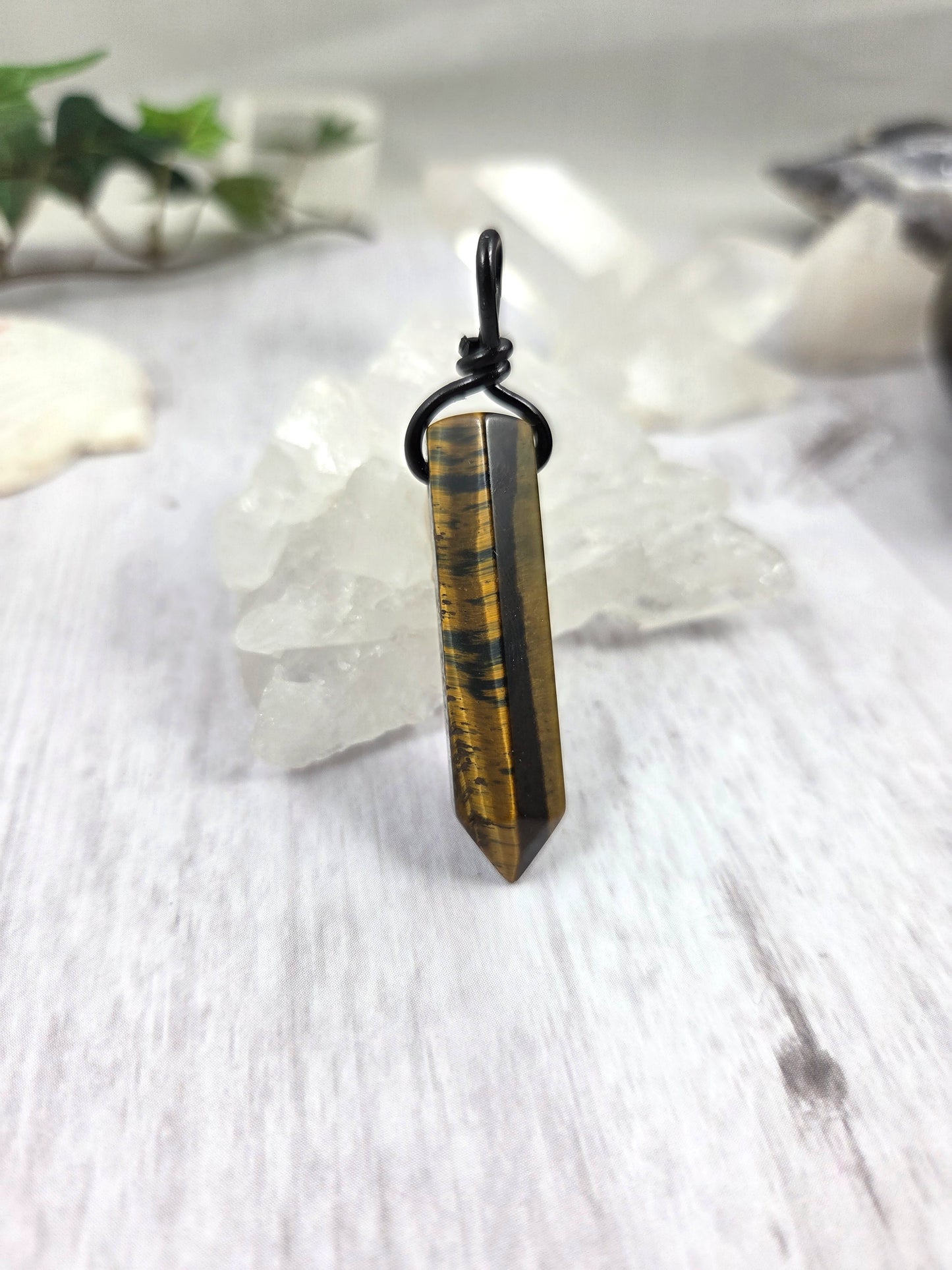 Chatoyant Tiger Eye Polished Point Pendant