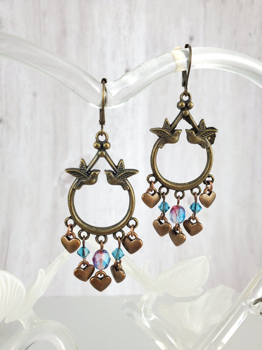 Love Birds Chandelier Earrings