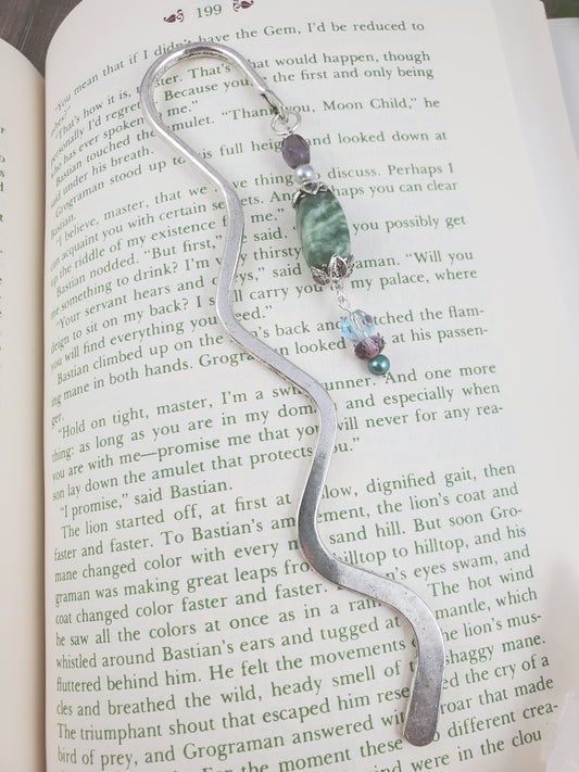Purple and Green Tree Agate Bookmark