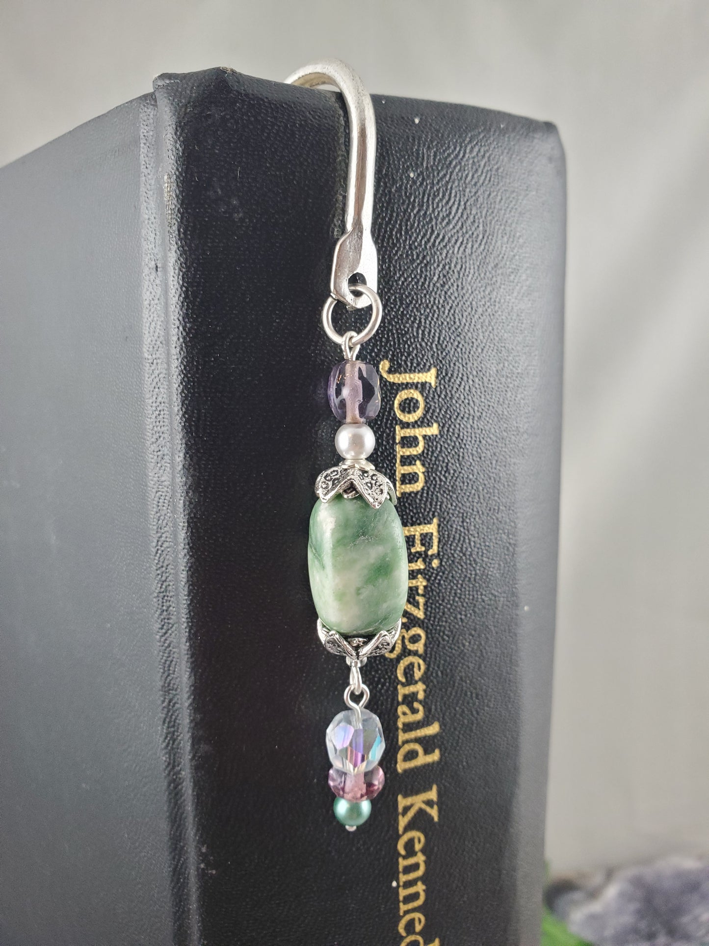 Purple and Green Tree Agate Bookmark