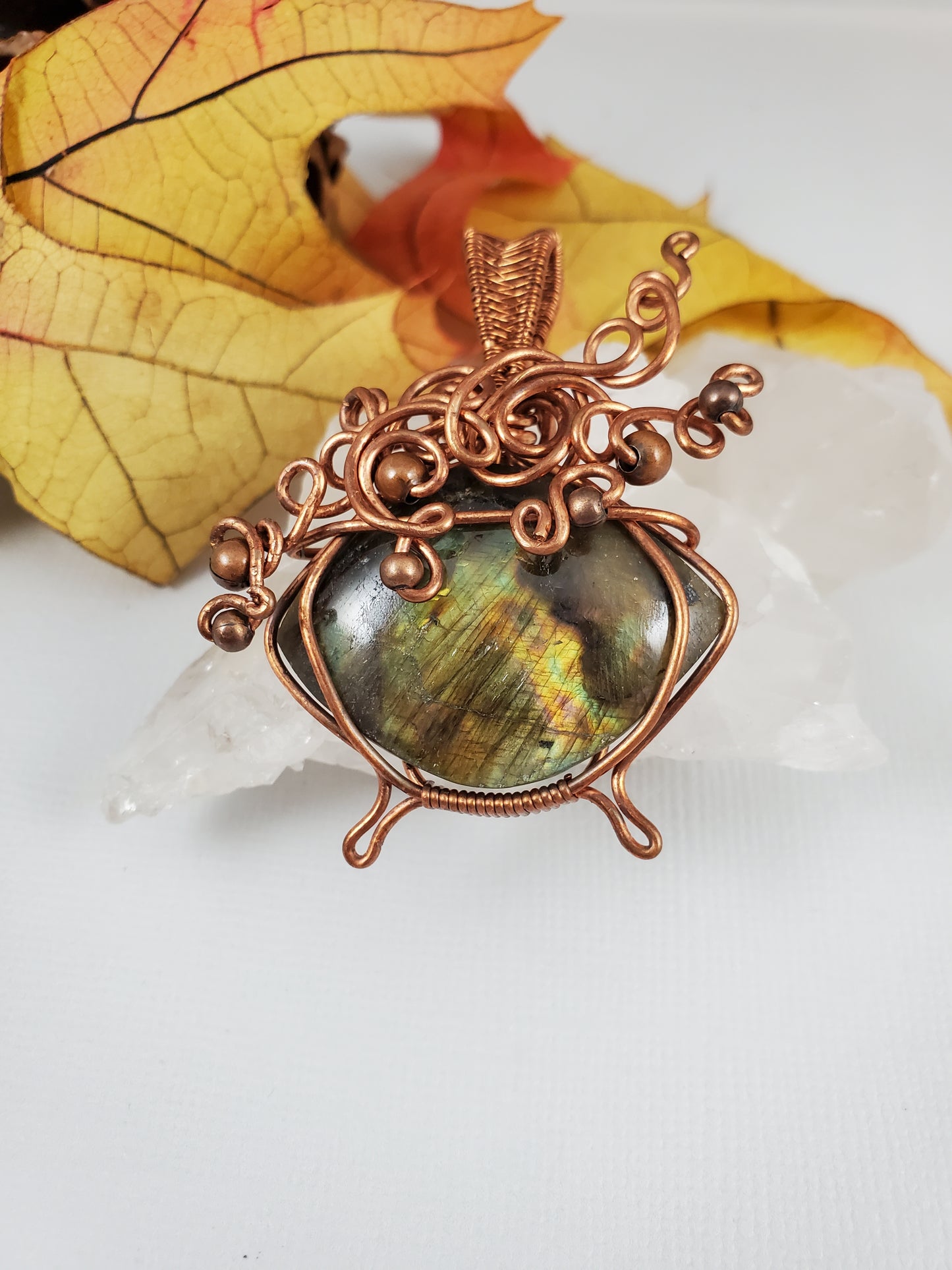 Bubbling Over Gold Flash Labradorite Witch Cauldron