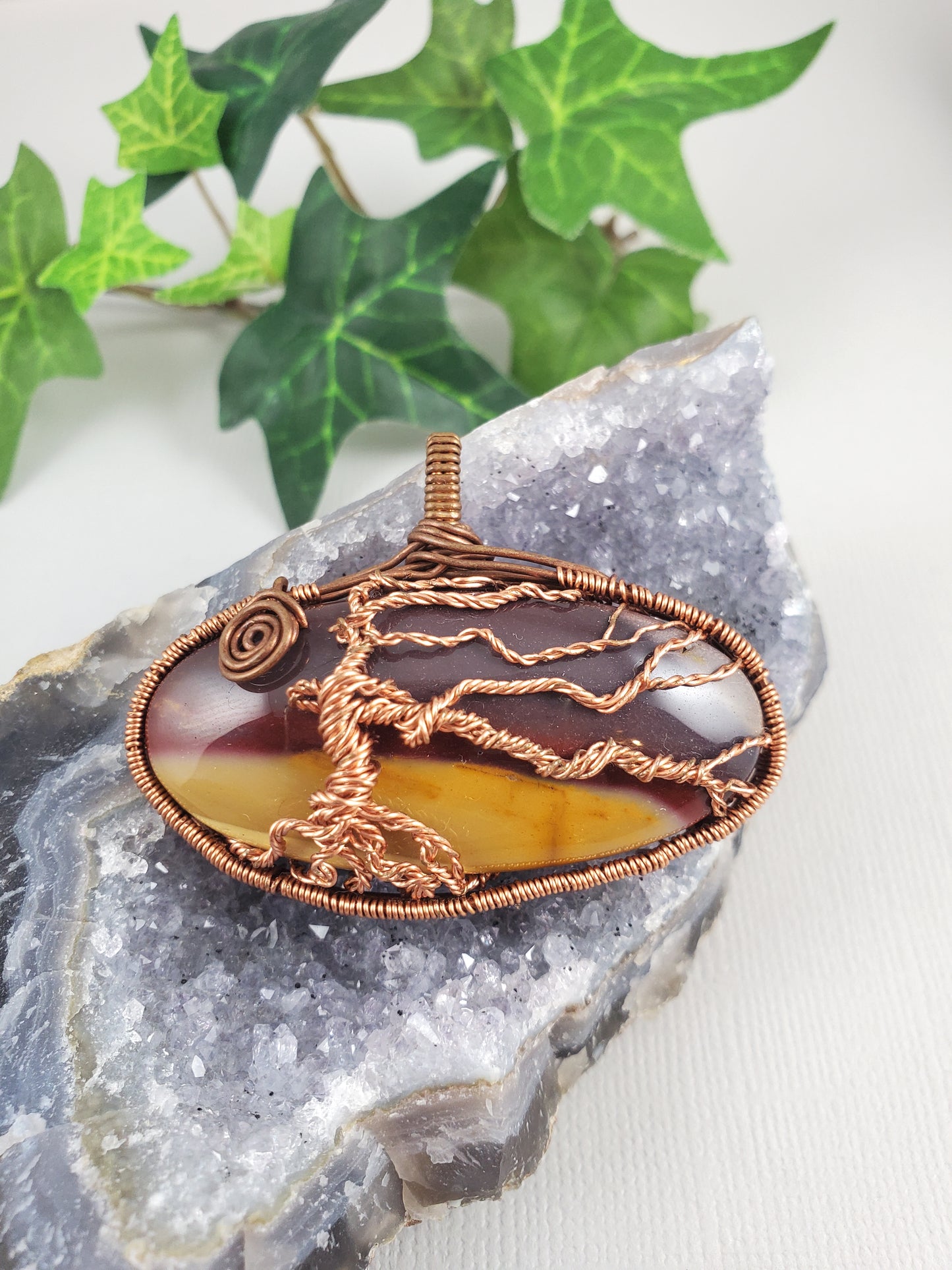 Blasted Heath Mookaite Tree of Life Pendant